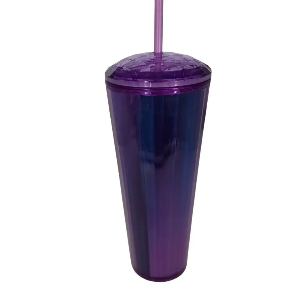Starbucks Blue Purple Iridescent Kaleidoscope Dome Cup Tumbler 24 oz Venti